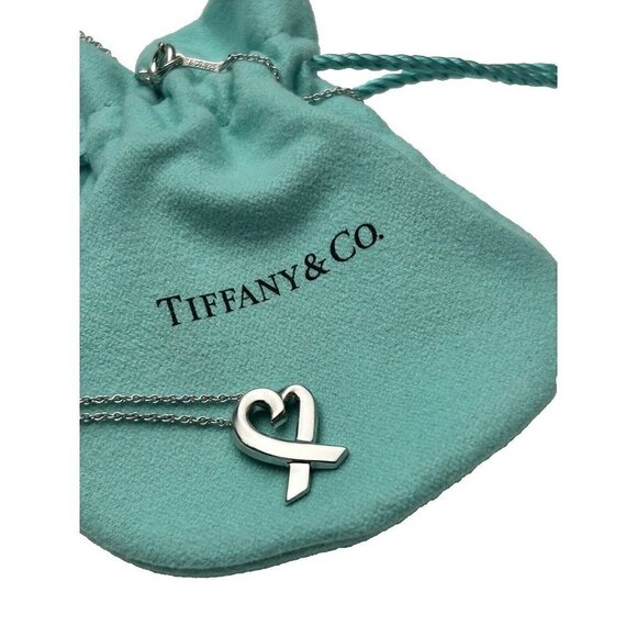 Tiffany & Co. Paloma Picasso Women's 16” Silver Loving Heart Pendant Necklace - Picture 4 of 10